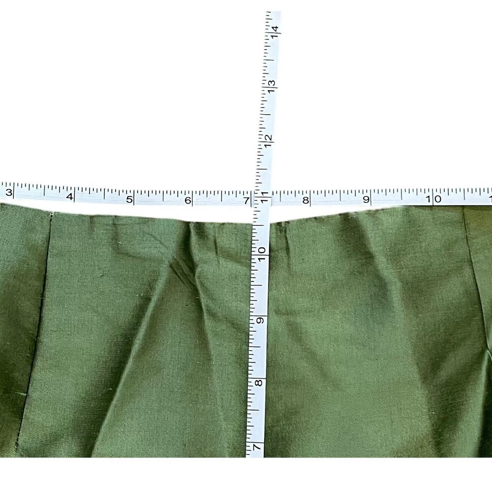 Vintage Talbots Moss Green Silk Shantung Ankle Pants, Size 8 Petite - Picture 8 of 9